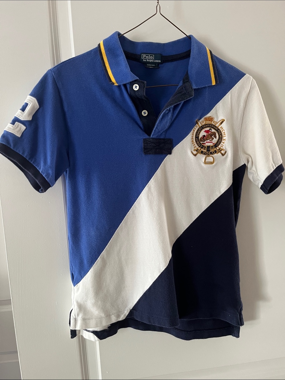 Polo by Ralph Lauren Boys' Blue & White Stripe Polo Shirt S (8/10) XS women